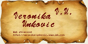 Veronika Unković vizit kartica